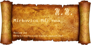 Mirkovics Mínea névjegykártya